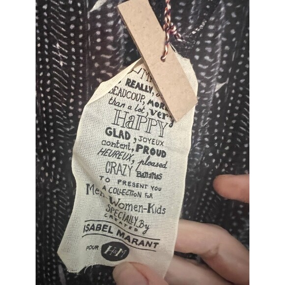 Isabel Marant H&M Linen Top Slate Blue Print Knit Blouse Size 10 Brand New - Picture 5 of 9
